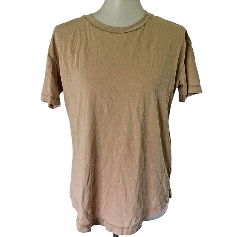 Aerie Tan Distressed Favorite Boyfriend Oversized Distressed Tee Shirt Women XXS
